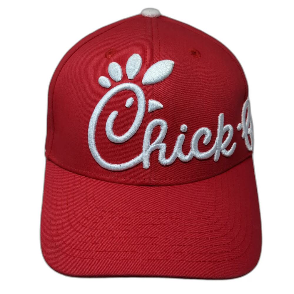 Chick-fil-A Snapback Red One Size Script Logo Side Embroidery Slogan Taping Hat